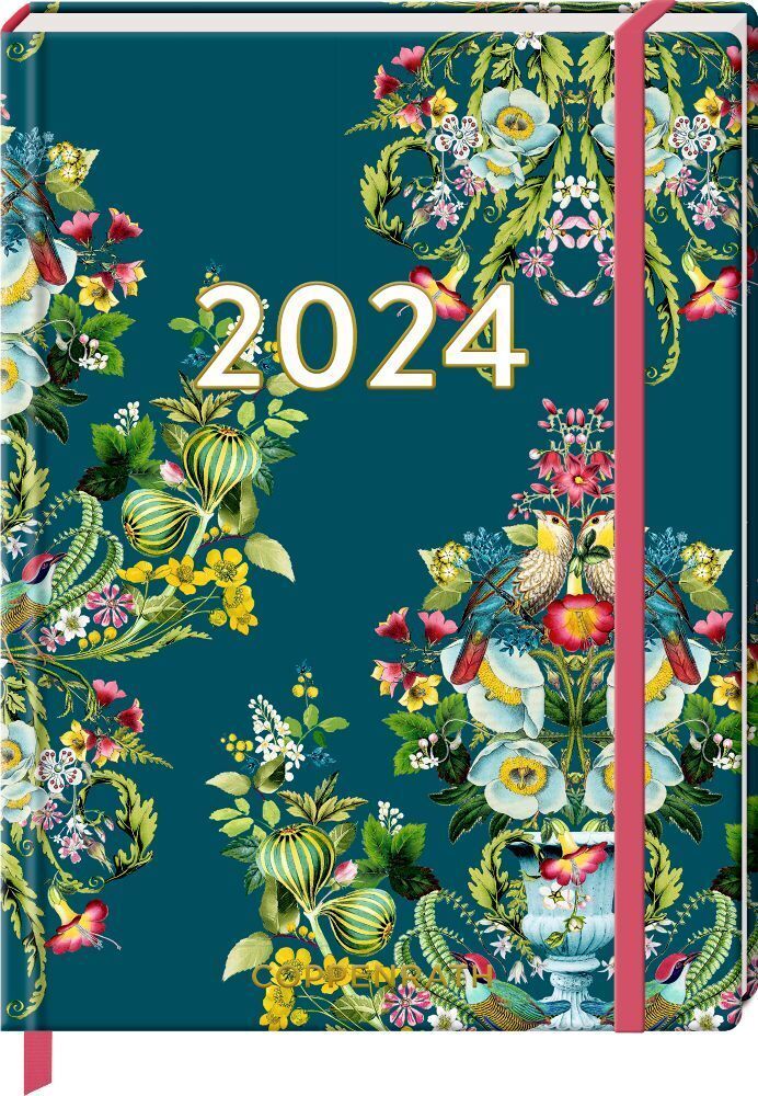 Cover: 4050003951393 | Kleiner Wochenkalender: Mein Jahr 2024 - Blüten petrol (Ed. Barbara...
