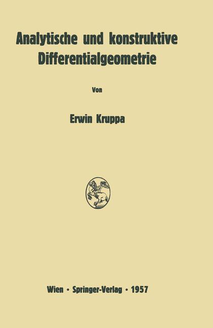 Cover: 9783709178683 | Analytische und konstruktive Differentialgeometrie | Erwin Kruppa