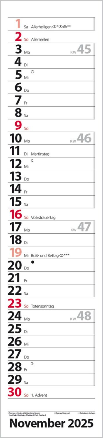 Bild: 9783731879596 | Streifenplaner Compact Rot 2025 | Verlag Korsch | Kalender | 13 S.