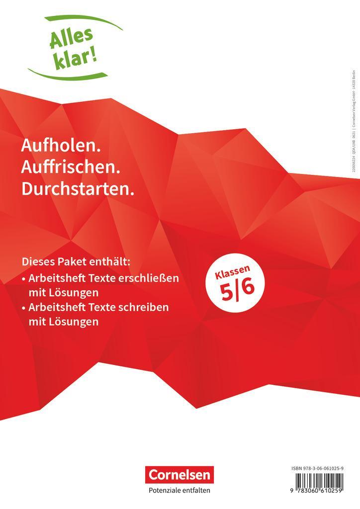 Cover: 9783060610259 | Alles klar! Deutsch. Sekundarstufe I 5./6. Schuljahr. Texte...