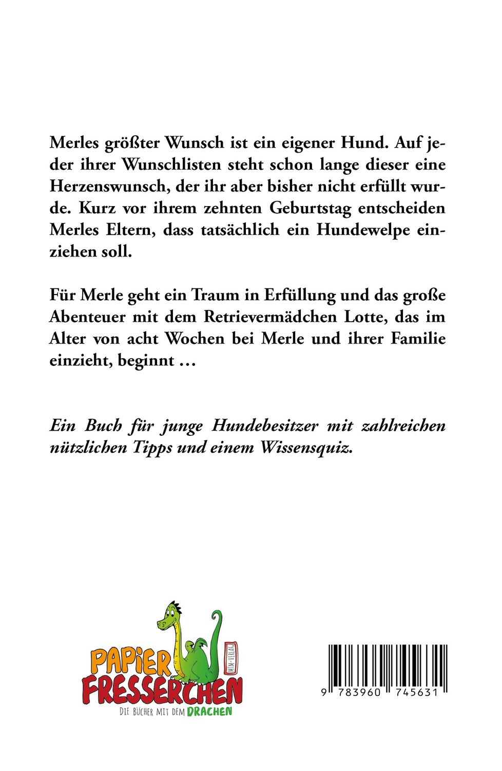 Rückseite: 9783960745631 | Merle &amp; Lotte | Abenteuer mit einem Hundewelpen | Udo Ingenbrand