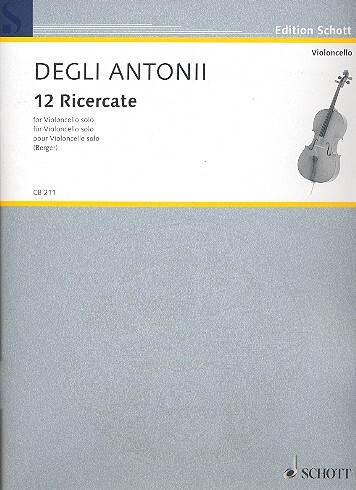 Cover: 9790001152594 | 12 Ricercate | Gianbattista Degli Antonii | Buch | 2008 | Schott Music