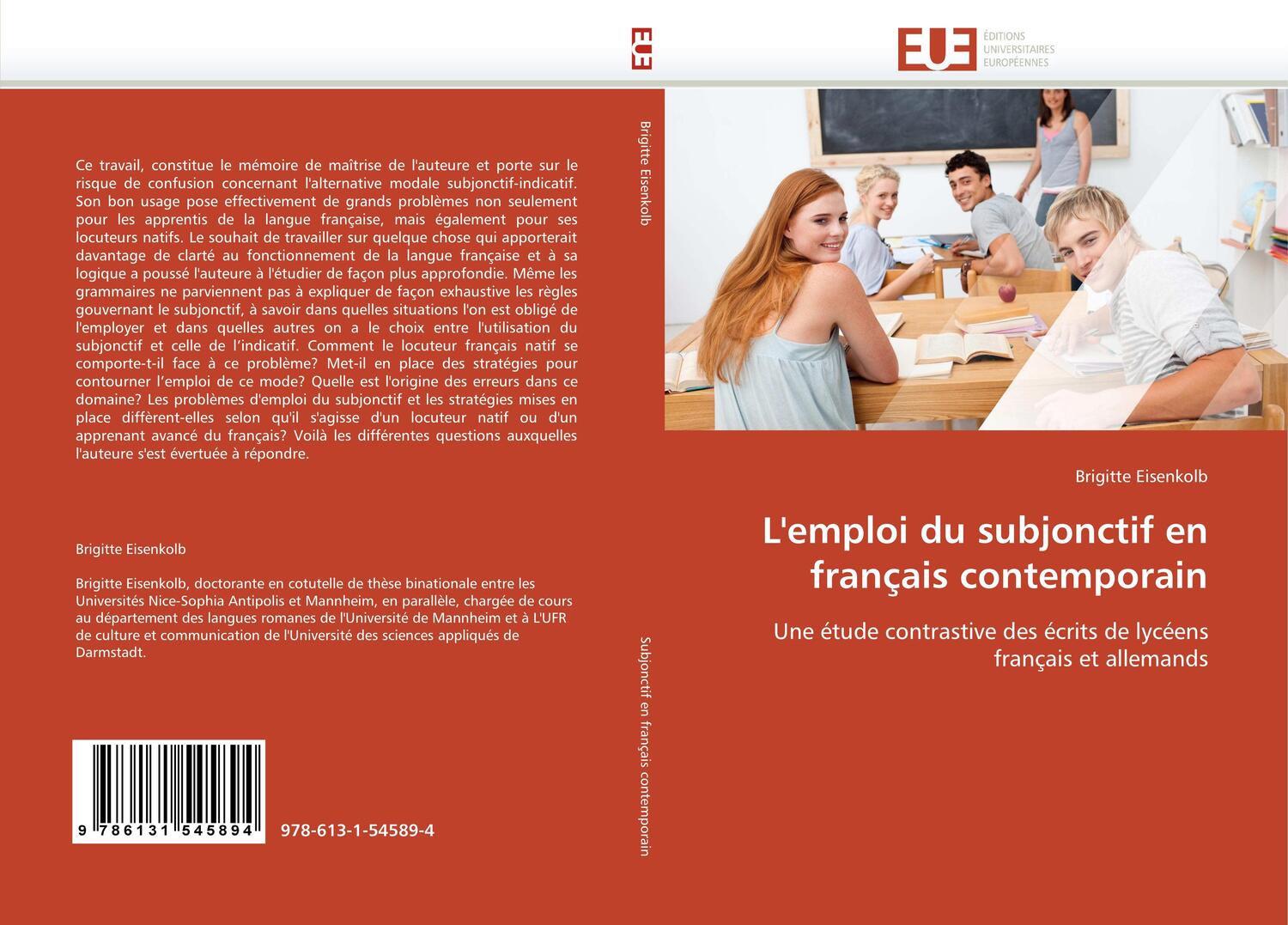 Cover: 9786131545894 | L'emploi du subjonctif en français contemporain | Brigitte Eisenkolb