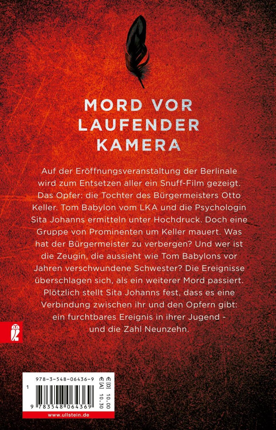 Rückseite: 9783548064369 | Zimmer 19 | Thriller | Marc Raabe | Taschenbuch | Tom Babylon-Serie