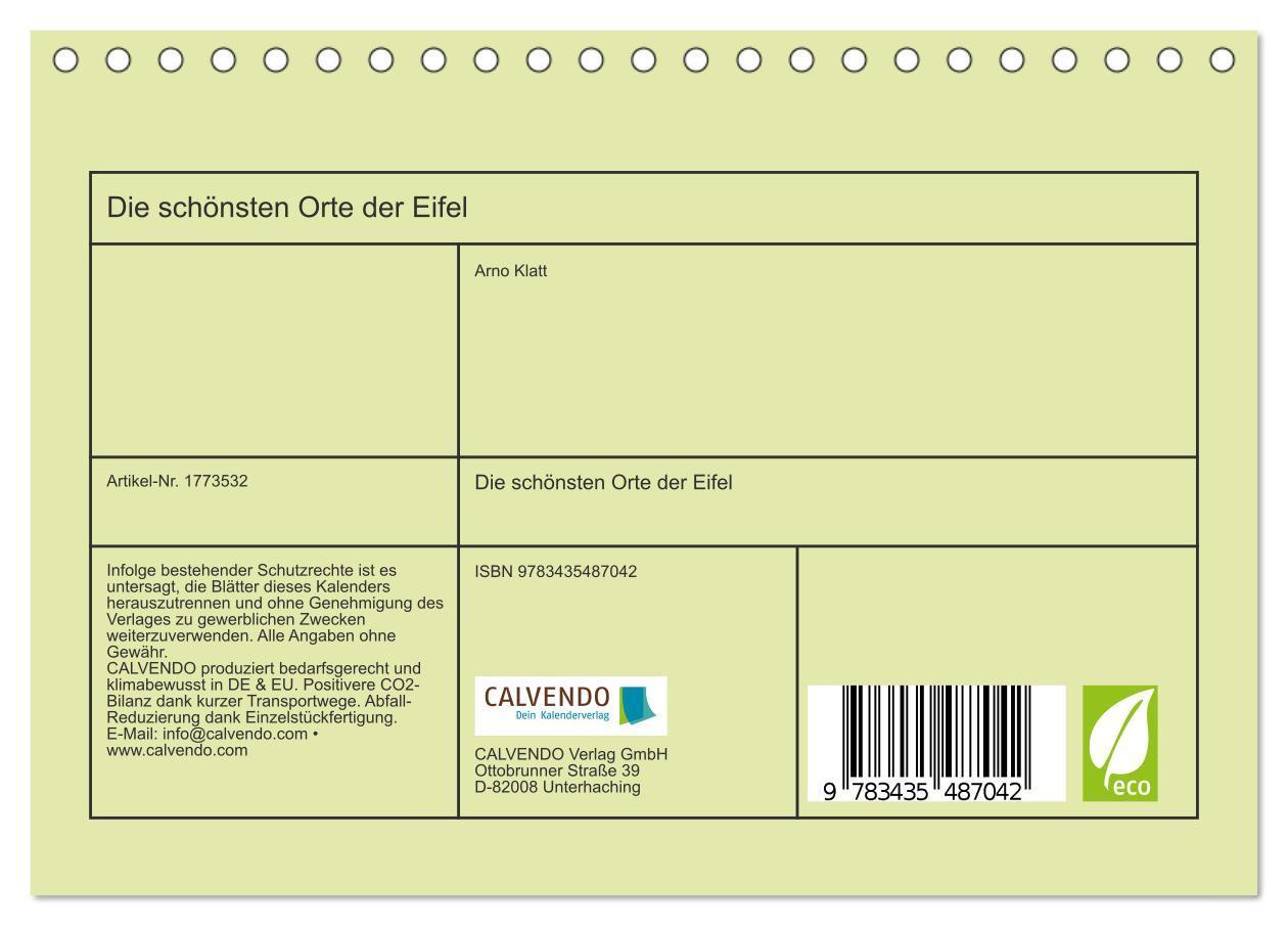 Bild: 9783435487042 | Die schönsten Orte der Eifel (Tischkalender 2025 DIN A5 quer),...