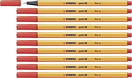 Cover: 4006381217453 | STABILO, Fineliner Point 88 rot, 10er Pack | Bundle | STABILO point 88