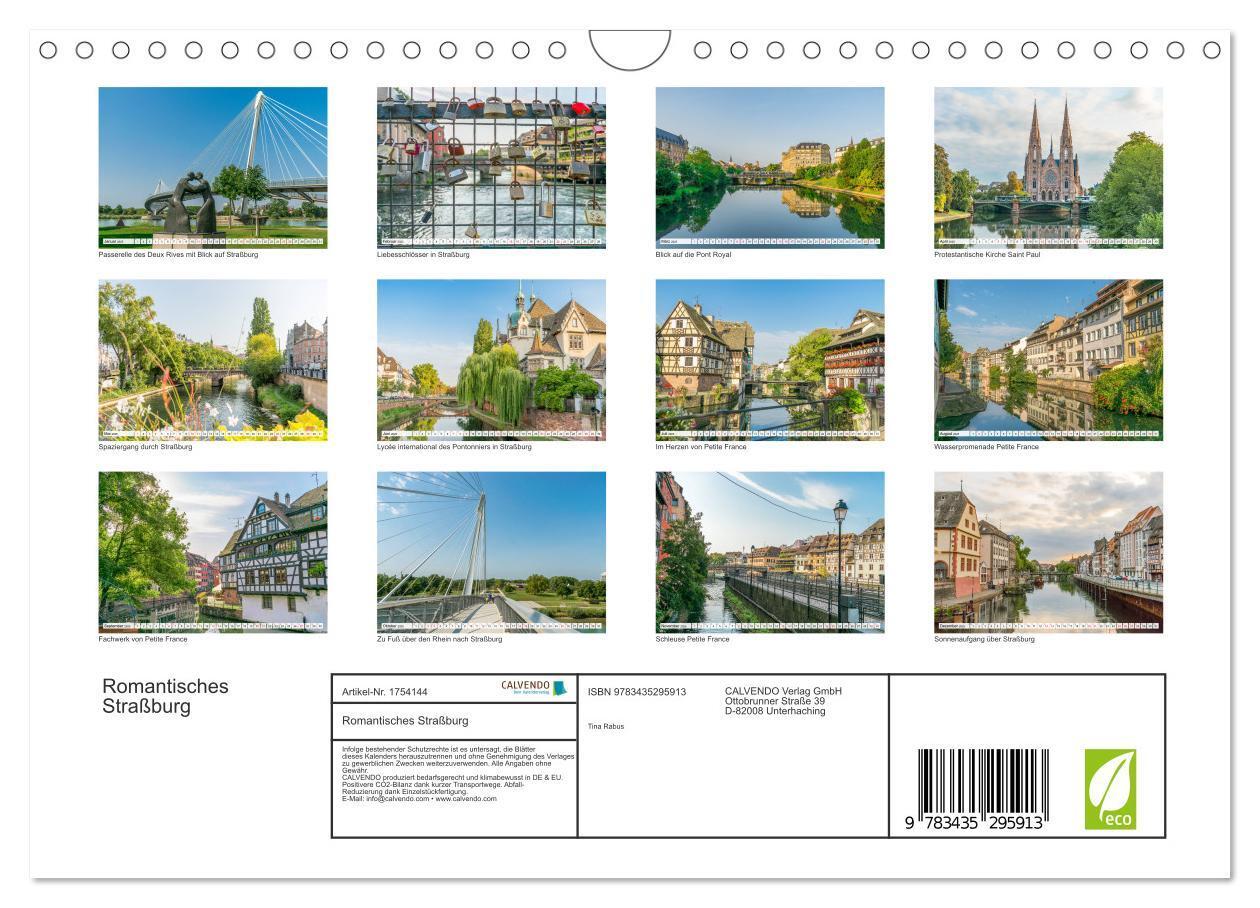 Bild: 9783435295913 | Romantisches Straßburg (Wandkalender 2025 DIN A4 quer), CALVENDO...