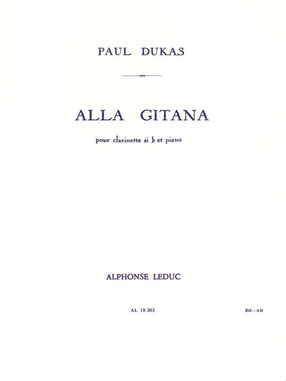 Cover: 9790046183034 | Alla Gitana | pour clarinette sib et piano | Paul Dukas | Buch