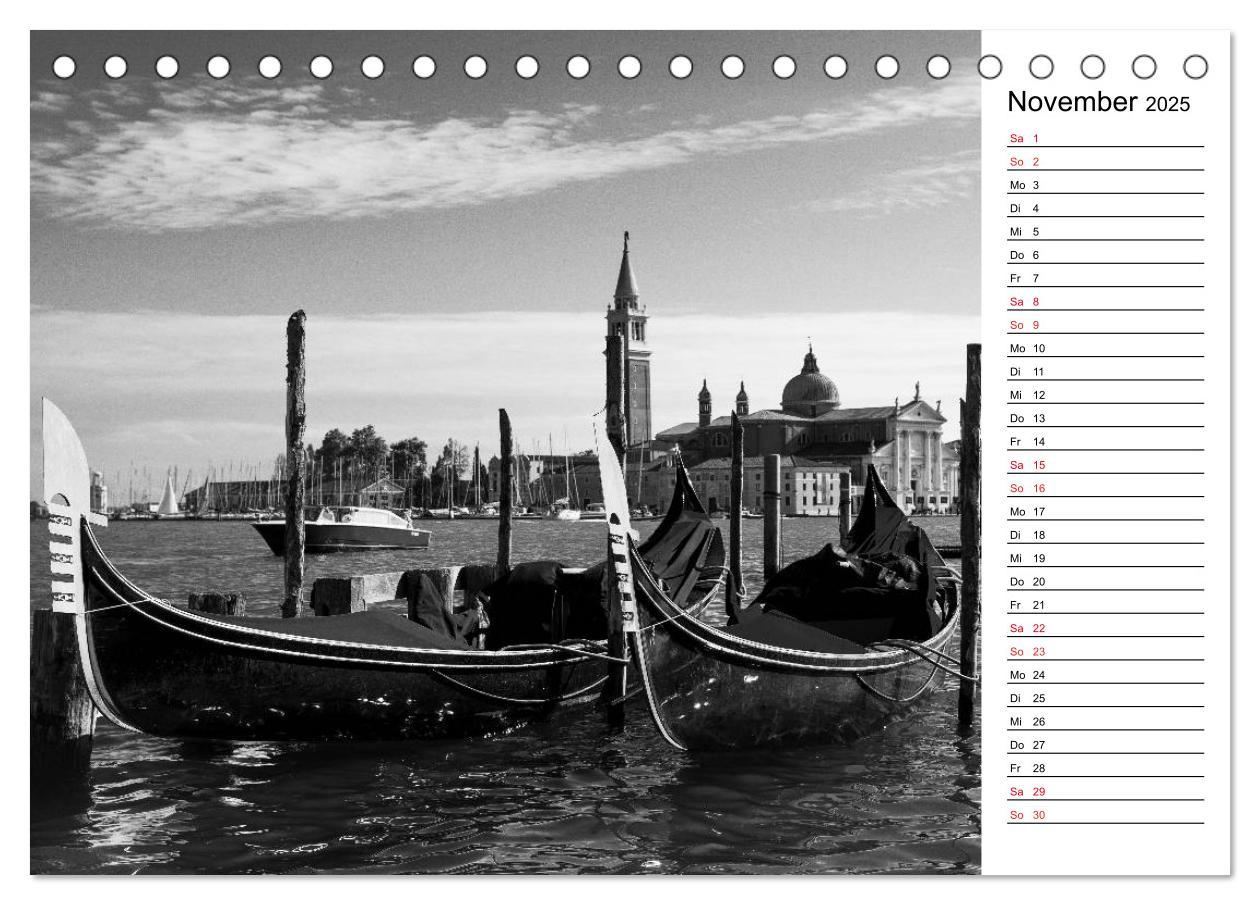 Bild: 9783435531622 | Venedig schwarz-weiß (Tischkalender 2025 DIN A5 quer), CALVENDO...