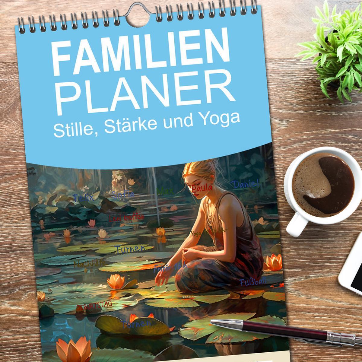 Bild: 9783457093832 | Familienplaner 2025 - Stille, Stärke und Yoga mit 5 Spalten...