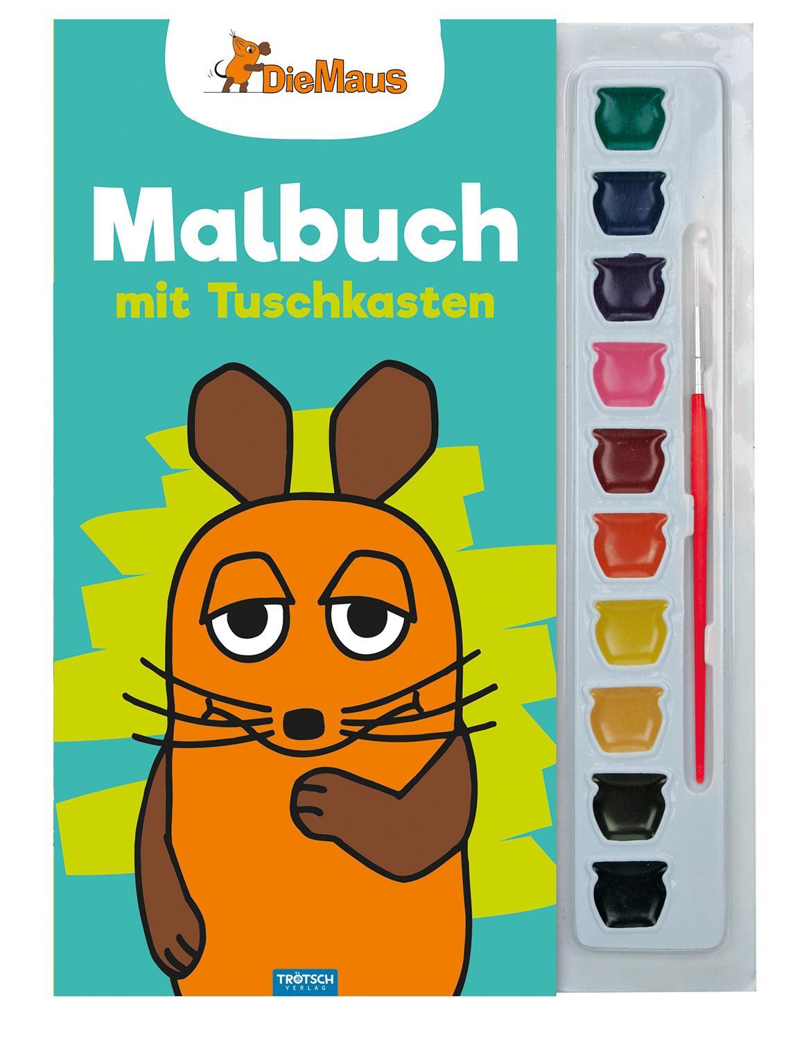 Cover: 9783965521575 | Trötsch Die Maus Malbuch mit Tuschkasten und Pinsel | KG | Broschüre