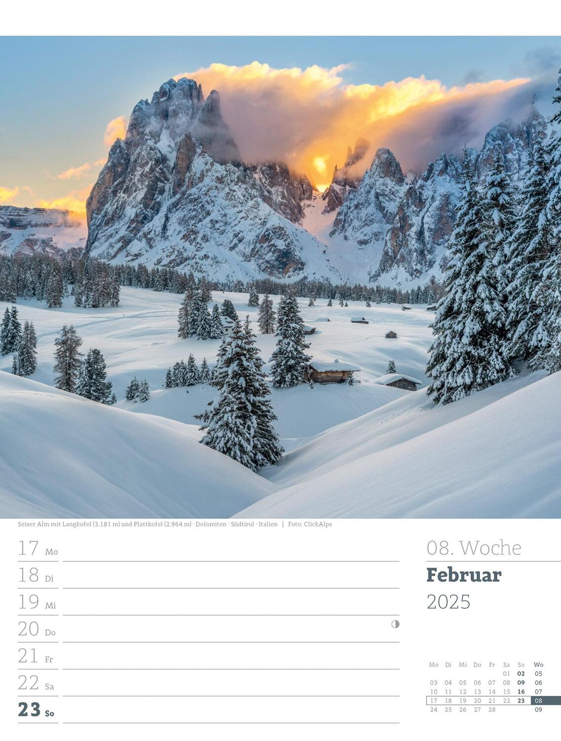 Bild: 9783838435022 | Faszination Alpenwelt - Wochenplaner Kalender 2025 | Kunstverlag