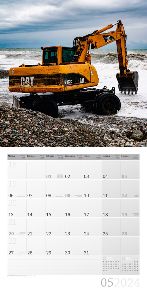 Bild: 9783838444185 | Bagger Kalender 2024 - 30x30 | Ackermann Kunstverlag | Kalender | 2024
