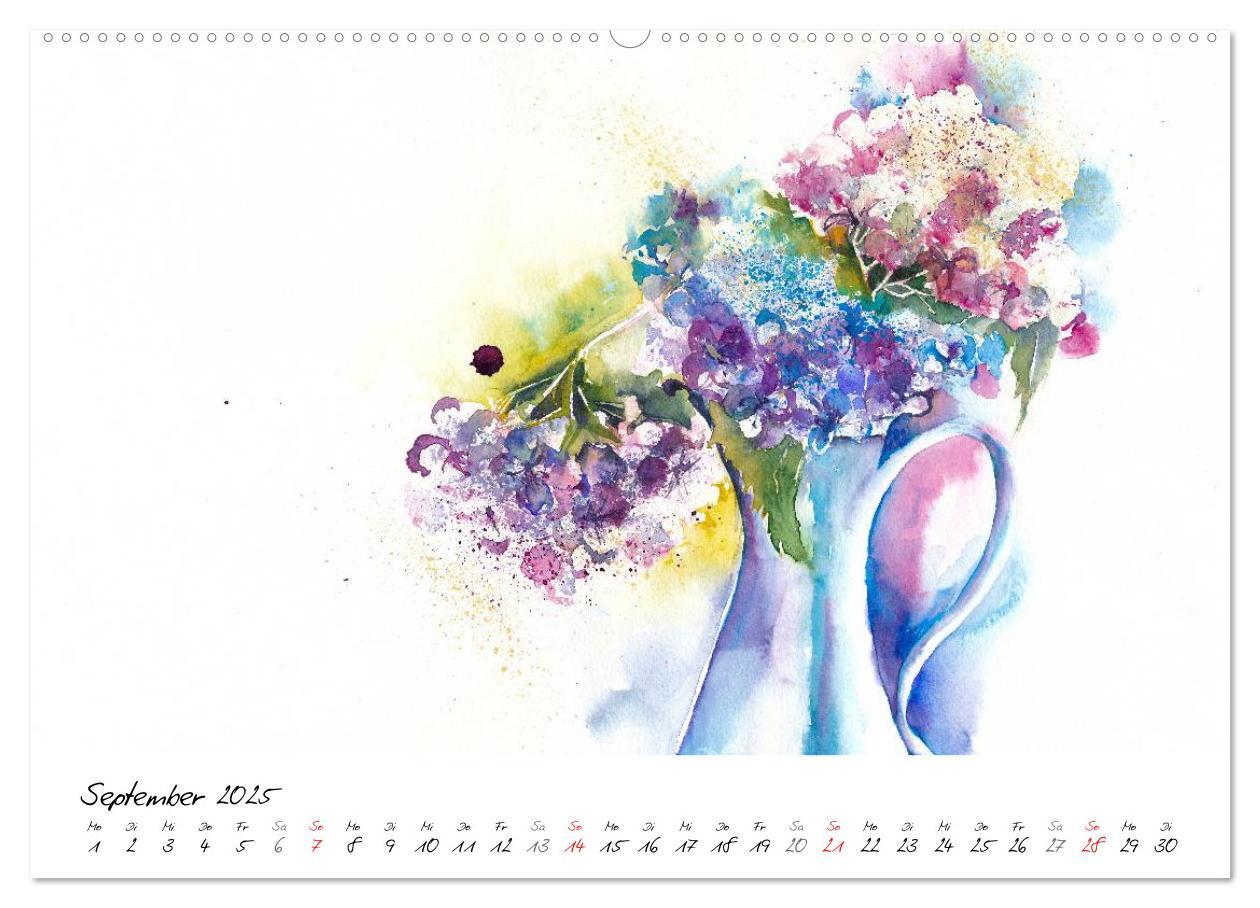 Bild: 9783435501991 | Blumen Blüten Aquarelle (Wandkalender 2025 DIN A2 quer), CALVENDO...