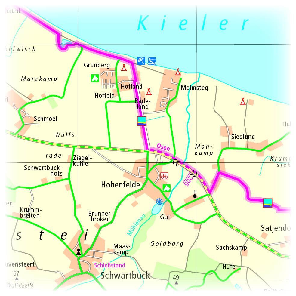 Bild: 9783899201925 | Ostseeküsten-Radweg 1. Flensburg - Lübeck 1 : 50 000 | (Land-)Karte
