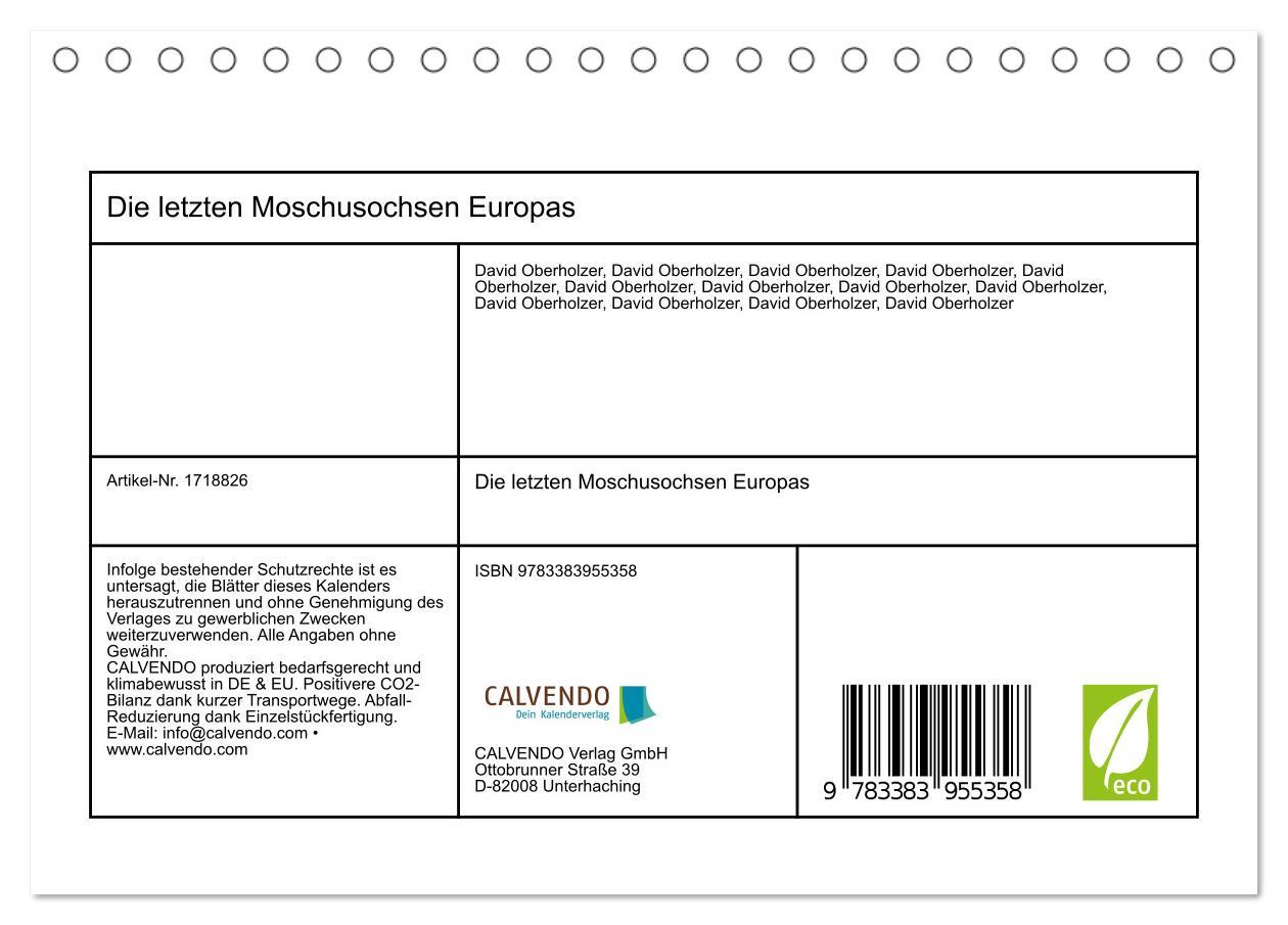 Bild: 9783383955358 | Die letzten Moschusochsen Europas (Tischkalender 2025 DIN A5 quer),...