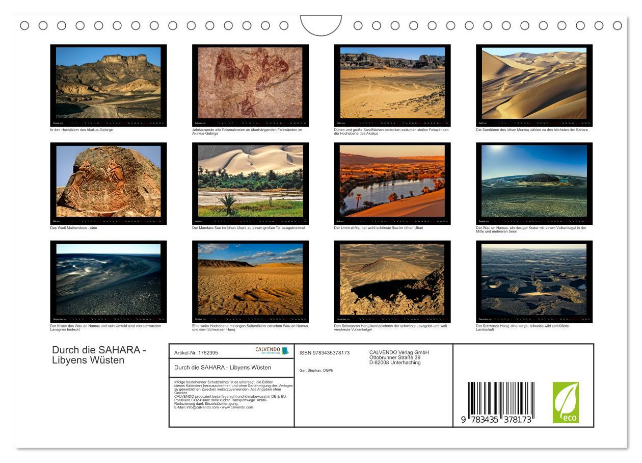 Bild: 9783435378173 | Durch die SAHARA - Libyens Wüsten (Wandkalender 2025 DIN A4 quer),...