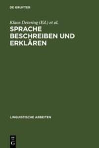 Cover: 9783484301184 | Sprache beschreiben und erklären | Klaus Detering (u. a.) | Buch
