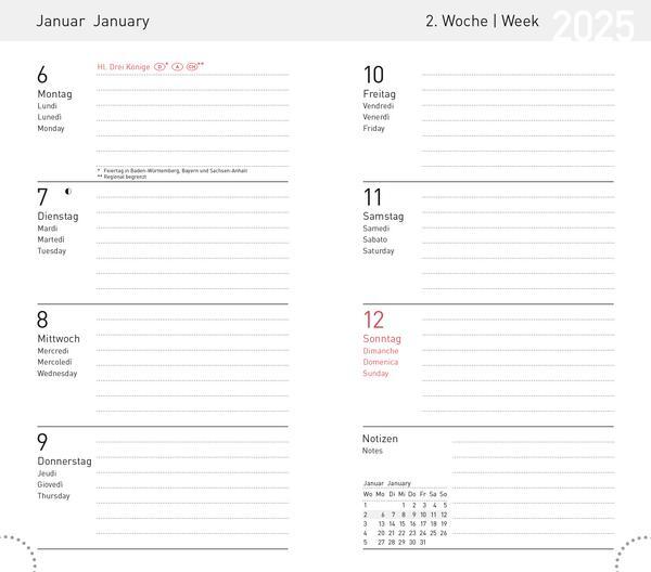 Bild: 9783731878827 | Taschenkalender Modus geheftet PVC rot 2025 | Verlag Korsch | Buch