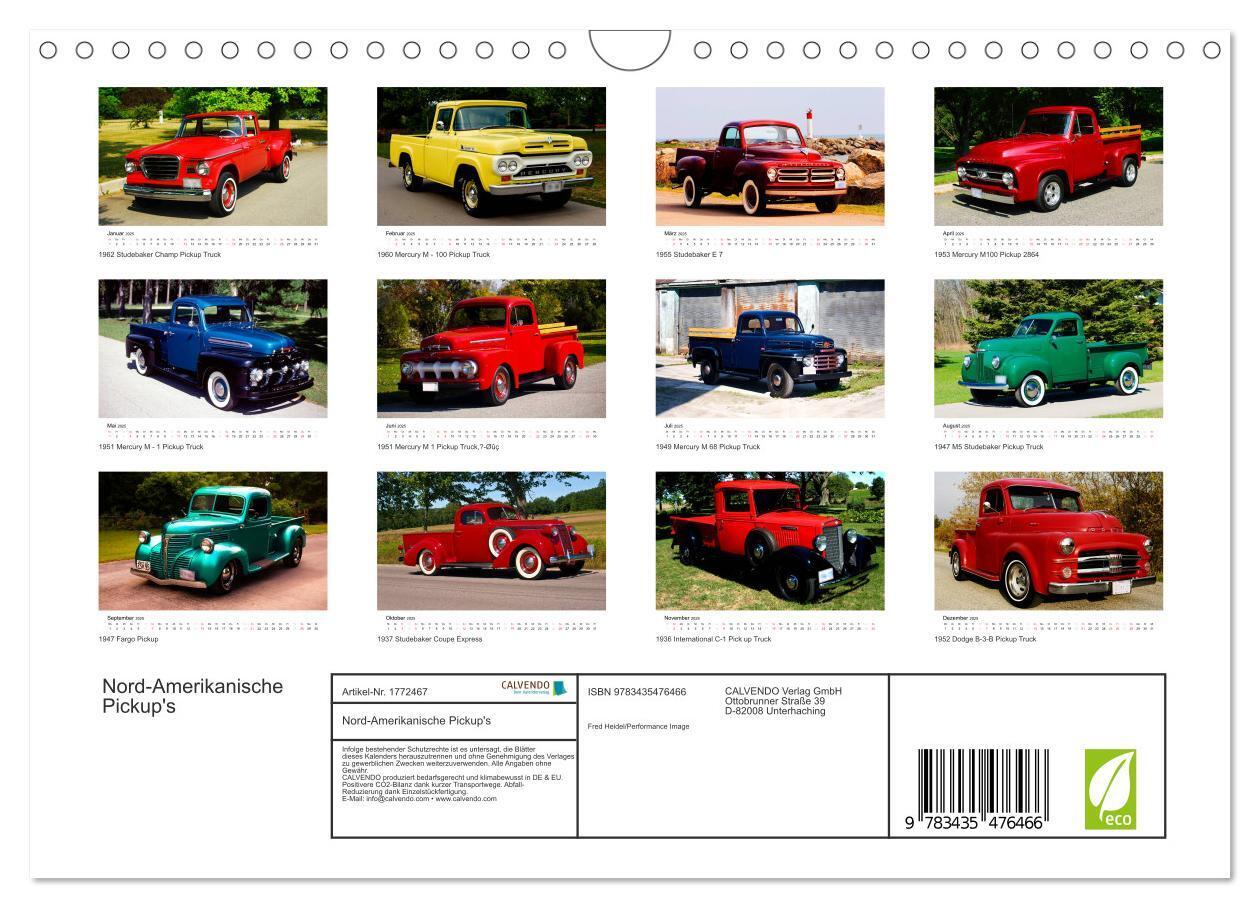 Bild: 9783435476466 | Nord-Amerikanische Pickup's (Wandkalender 2025 DIN A4 quer),...