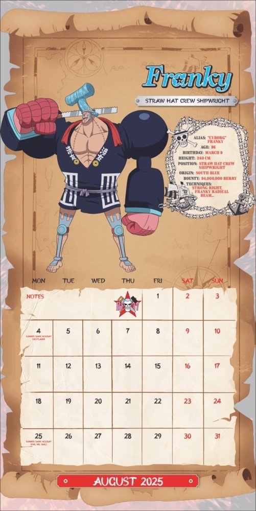 Bild: 9783840196805 | One Piece Broschurkalender 2025 | Kalender | 28 S. | Englisch | 2025