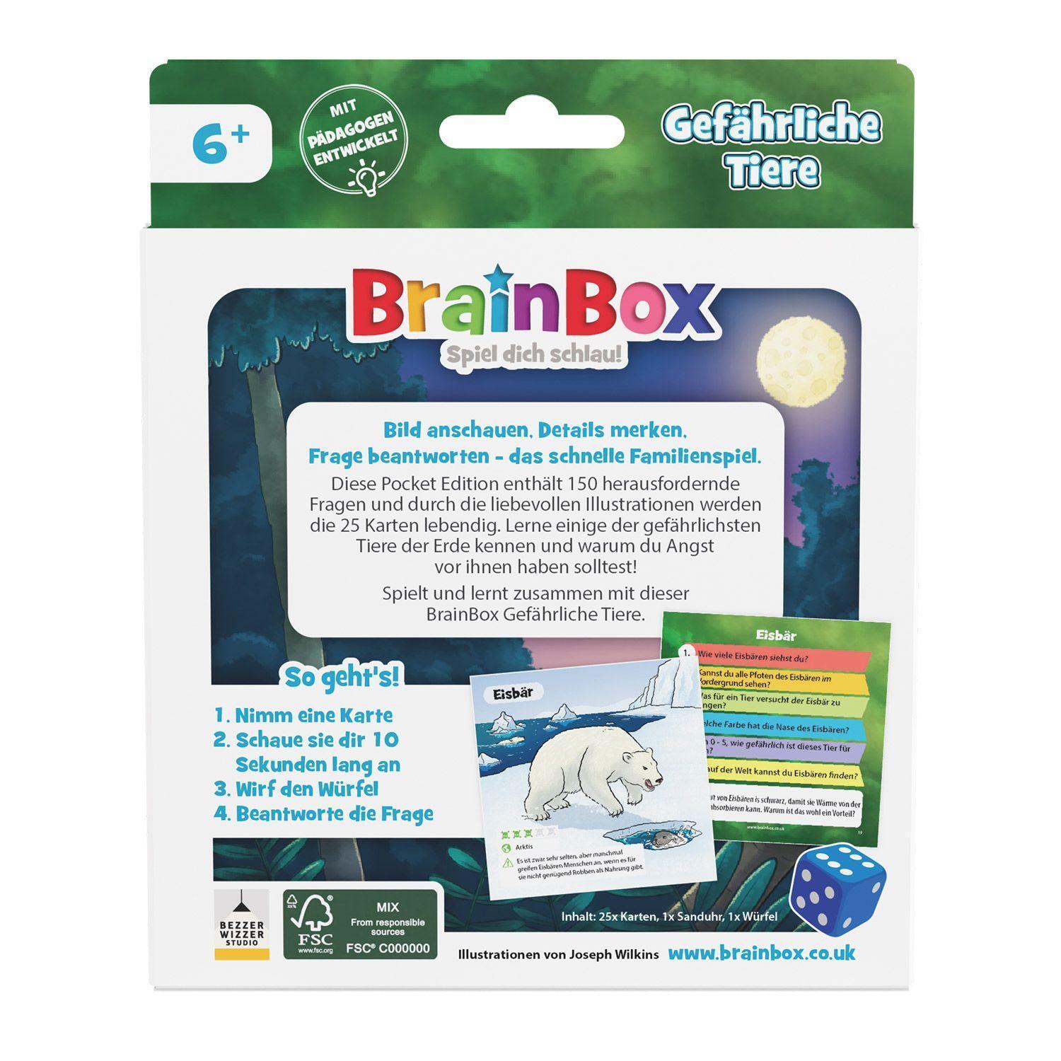 Bild: 5025822549020 | Brain Box Pocket - Gefährliche Tiere | Brain Box | Spiel | Deutsch