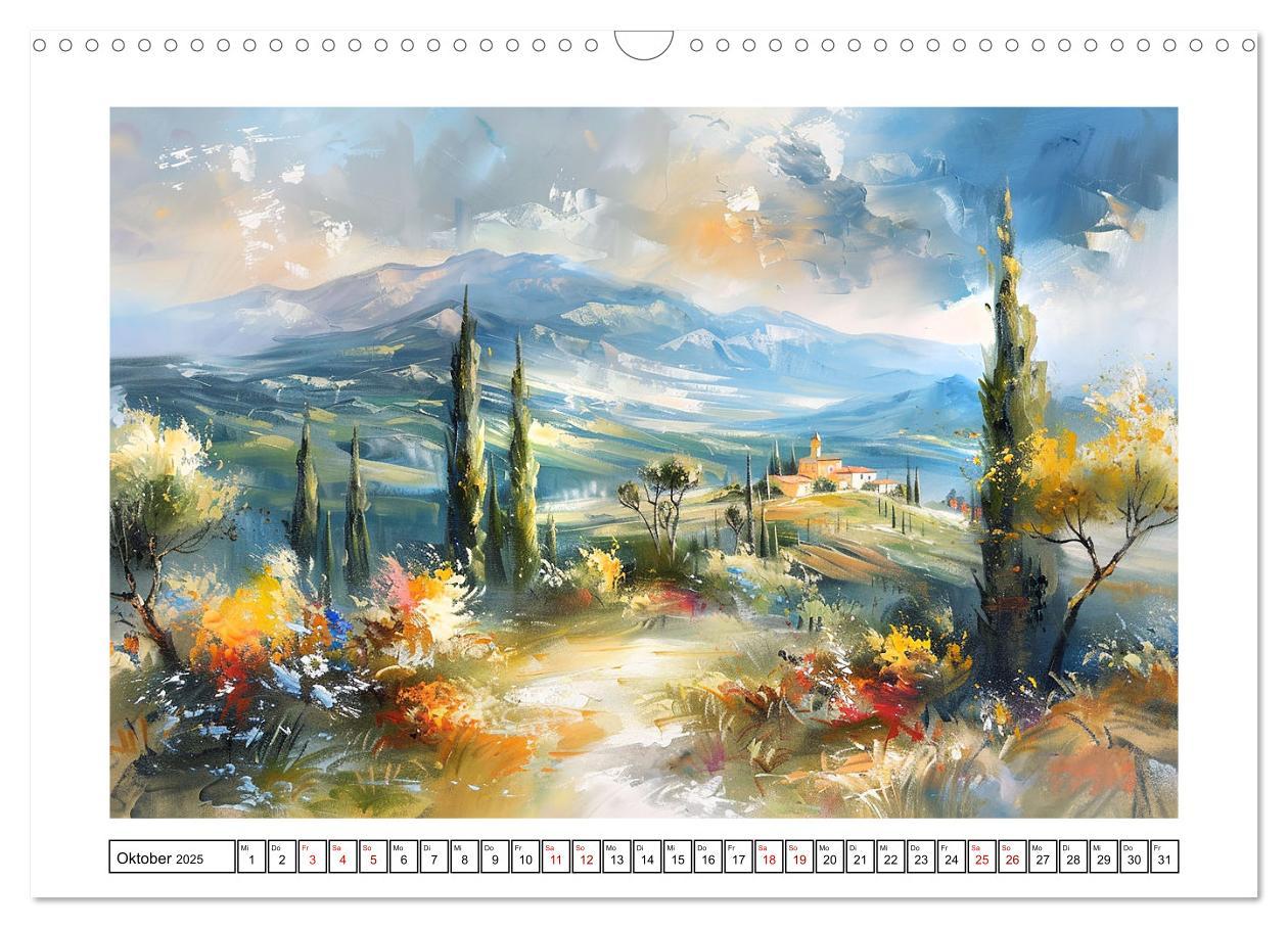 Bild: 9783457139493 | Toskana bis Provence (Wandkalender 2025 DIN A3 quer), CALVENDO...