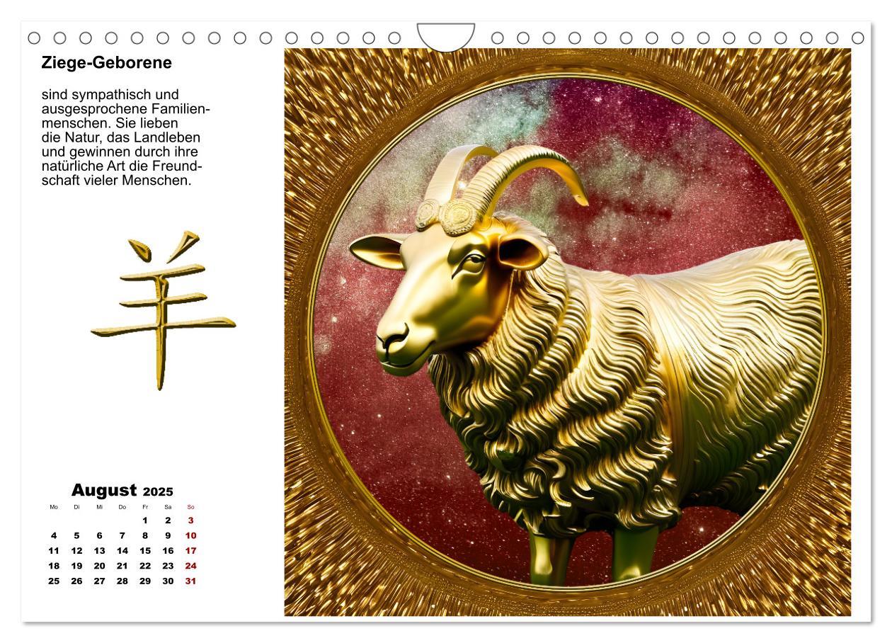 Bild: 9783457225141 | Chinesische Sternzeichen (Wandkalender 2025 DIN A4 quer), CALVENDO...