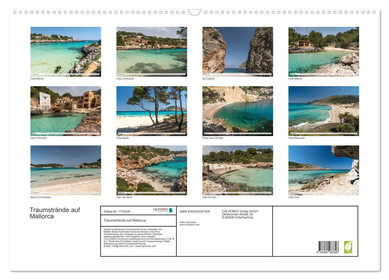 Bild: 9783435287826 | Traumstrände auf Mallorca (Wandkalender 2025 DIN A2 quer), CALVENDO...