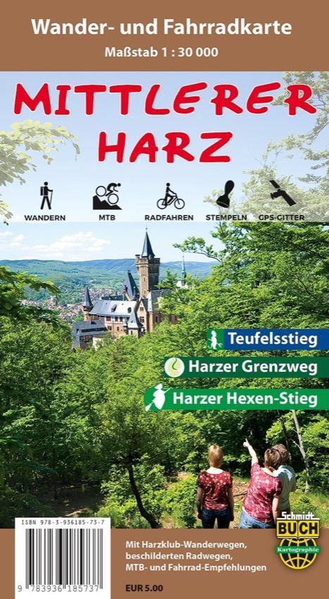 Cover: 9783936185737 | Mittlerer Harz | Wander- und Fahrradkarte | (Land-)Karte | Deutsch