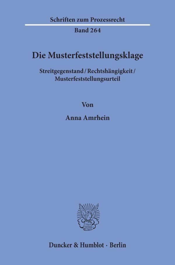 Cover: 9783428159383 | Die Musterfeststellungsklage. | Anna Amrhein | Taschenbuch | 263 S.