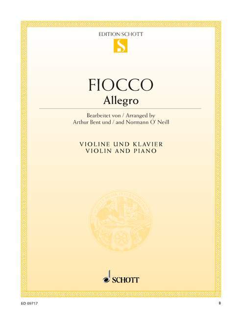 Cover: 9783795795443 | Allegro | Violine und Klavier., Edition Schott Einzelausgabe | Fiocco