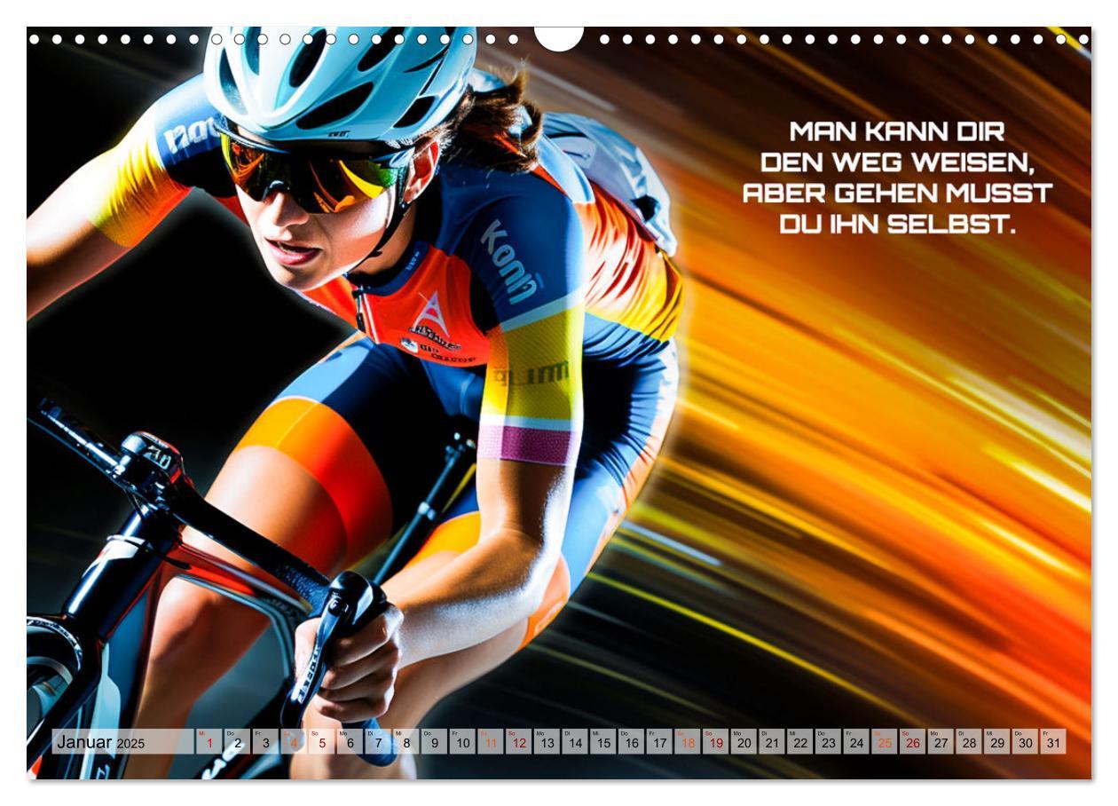 Bild: 9783383872006 | Rennrad und Motivation (Wandkalender 2025 DIN A3 quer), CALVENDO...