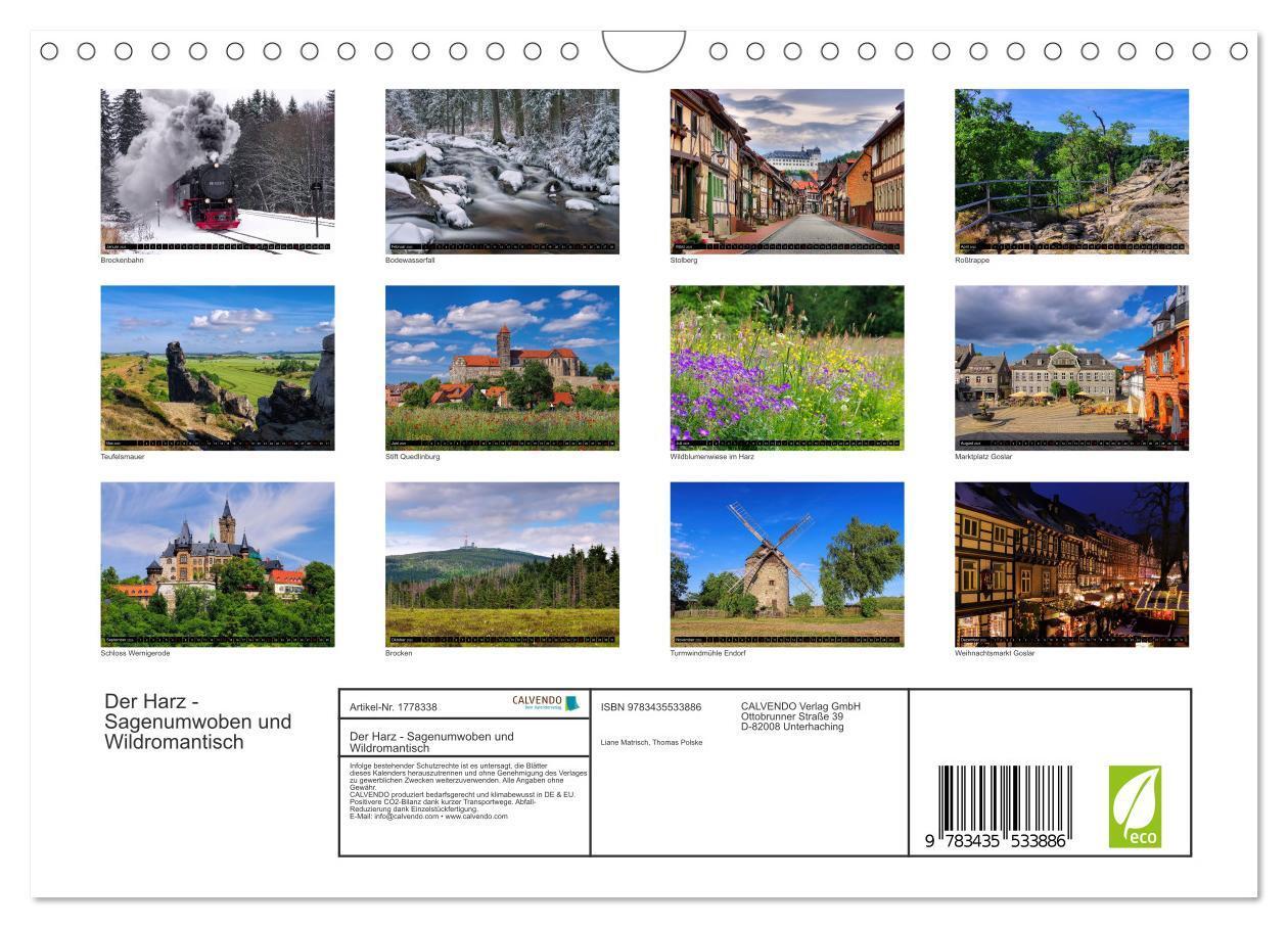 Bild: 9783435533886 | Der Harz - Sagenumwoben und Wildromantisch (Wandkalender 2025 DIN...