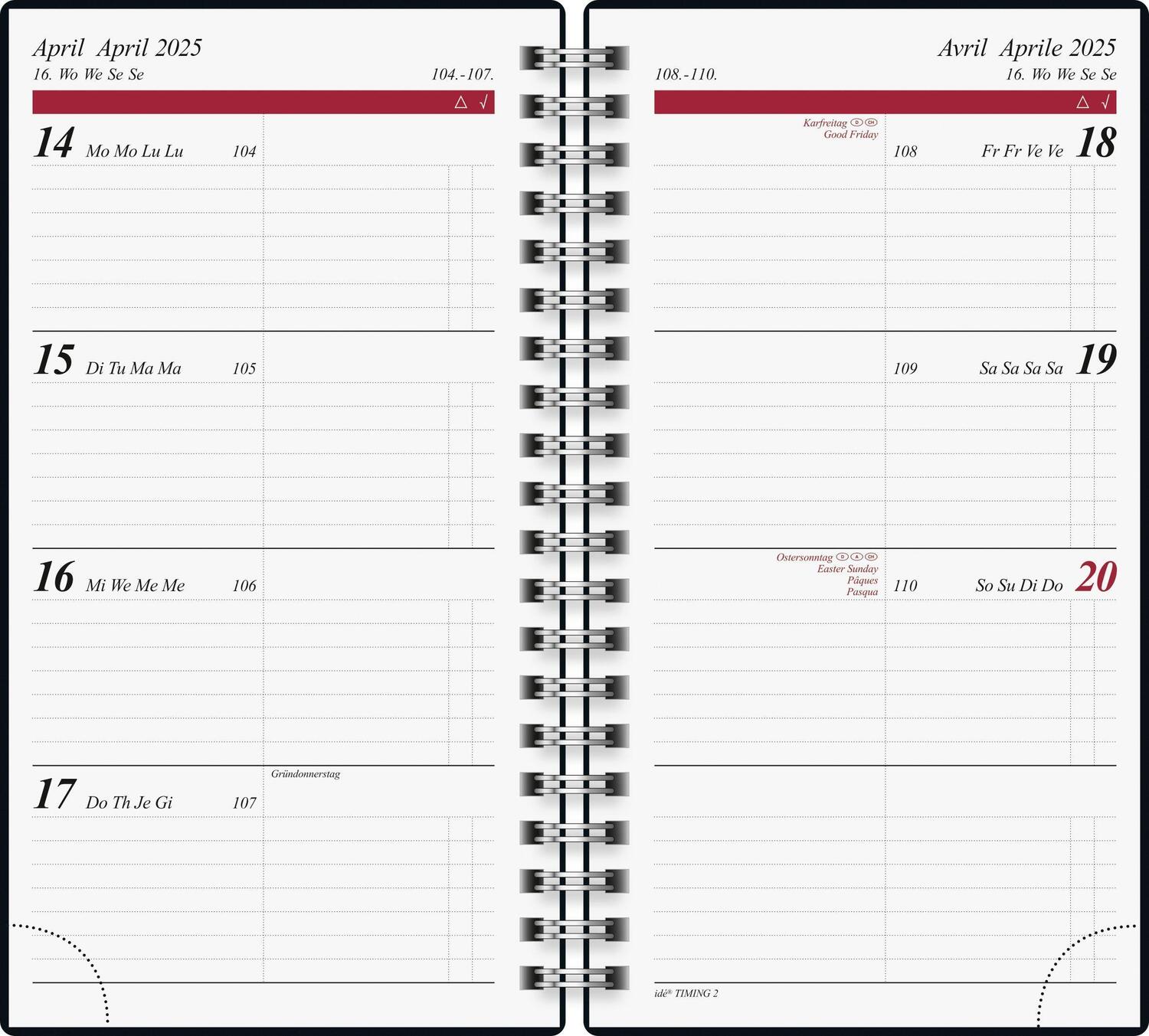 Bild: 4003273783867 | rido/idé 7014104015 Taschenkalender Modell Timing 2 (2025)...