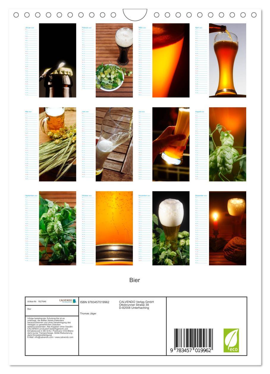 Bild: 9783457019962 | Bier (Wandkalender 2025 DIN A4 hoch), CALVENDO Monatskalender | Jäger