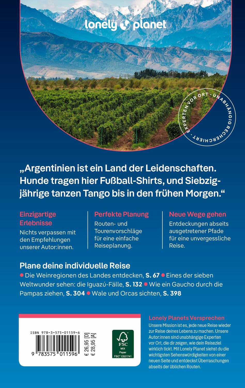 Rückseite: 9783575011596 | LONELY PLANET Reiseführer Argentinien | Isabel Albiston (u. a.) | Buch