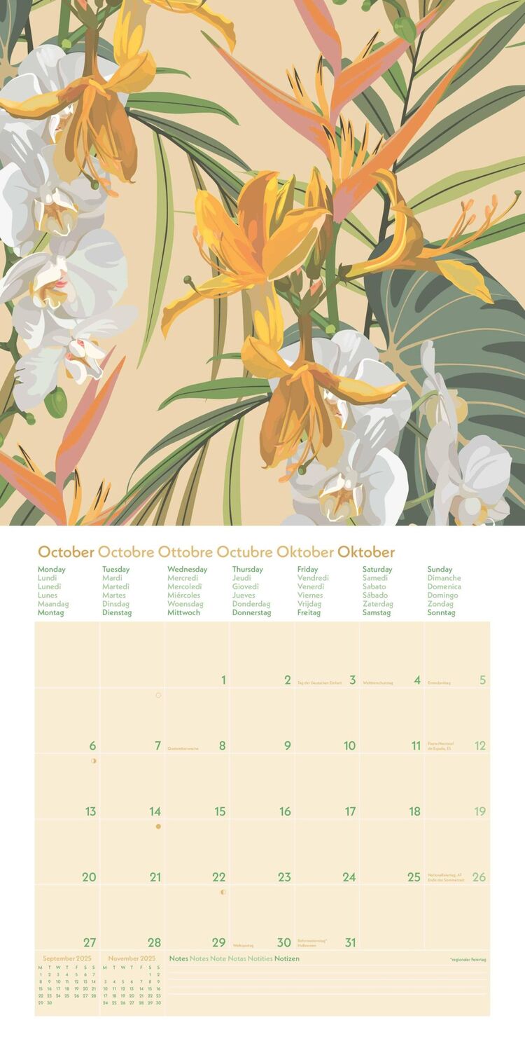 Bild: 4002725981721 | GreenLine Floral 2025 - Wand-Kalender - Broschüren-Kalender - 30x30...