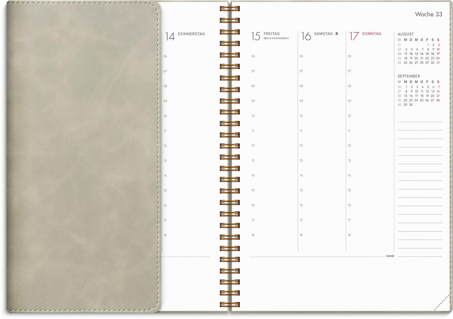 Bild: 7340188003848 | Burde Business A5 Twist beige Kalender 2025 | Terminplaner für 2025