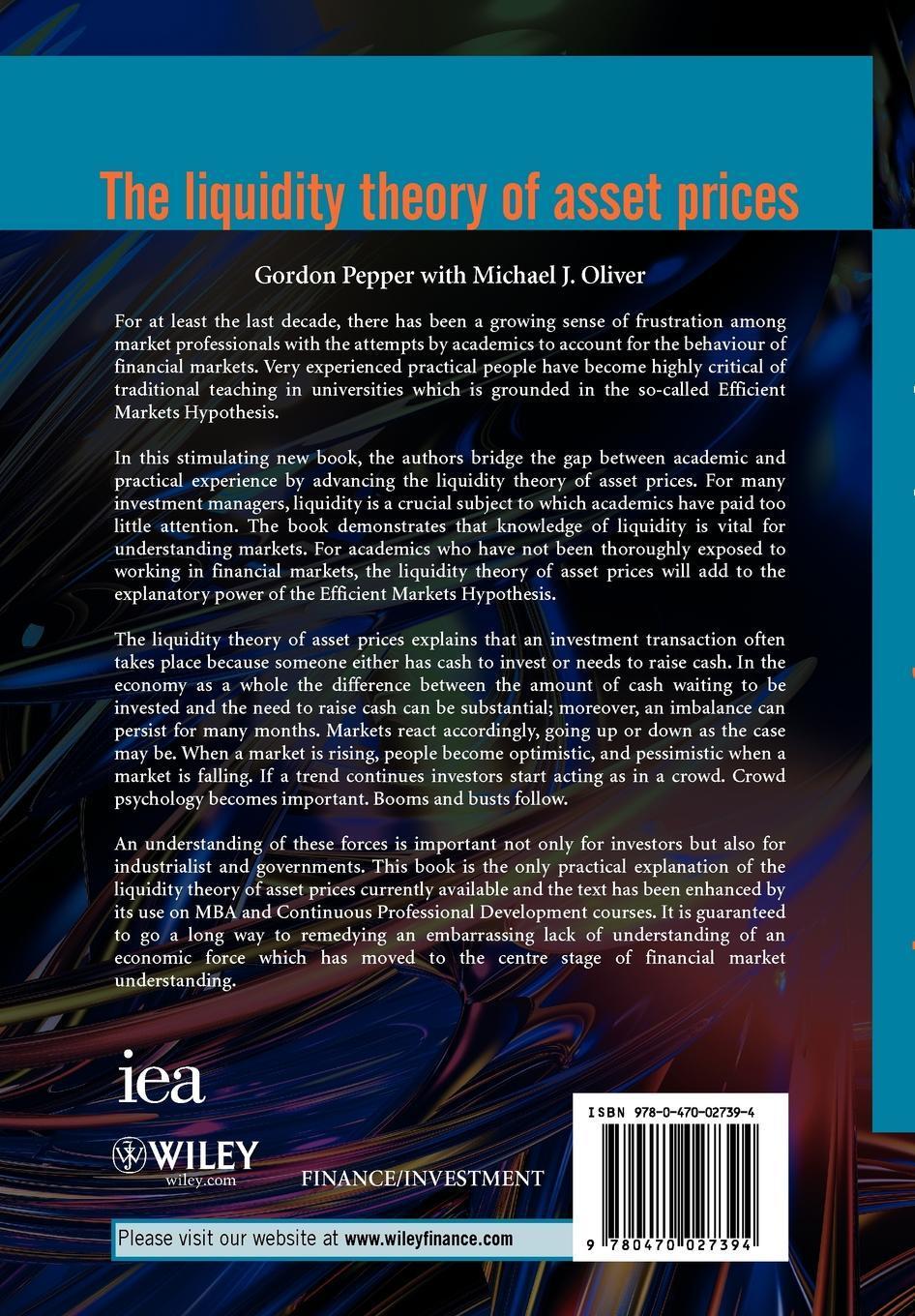 Cover: 9780470027394 | Liquidity Theory of Asset Prices | Pepper (u. a.) | Buch | 190 S.