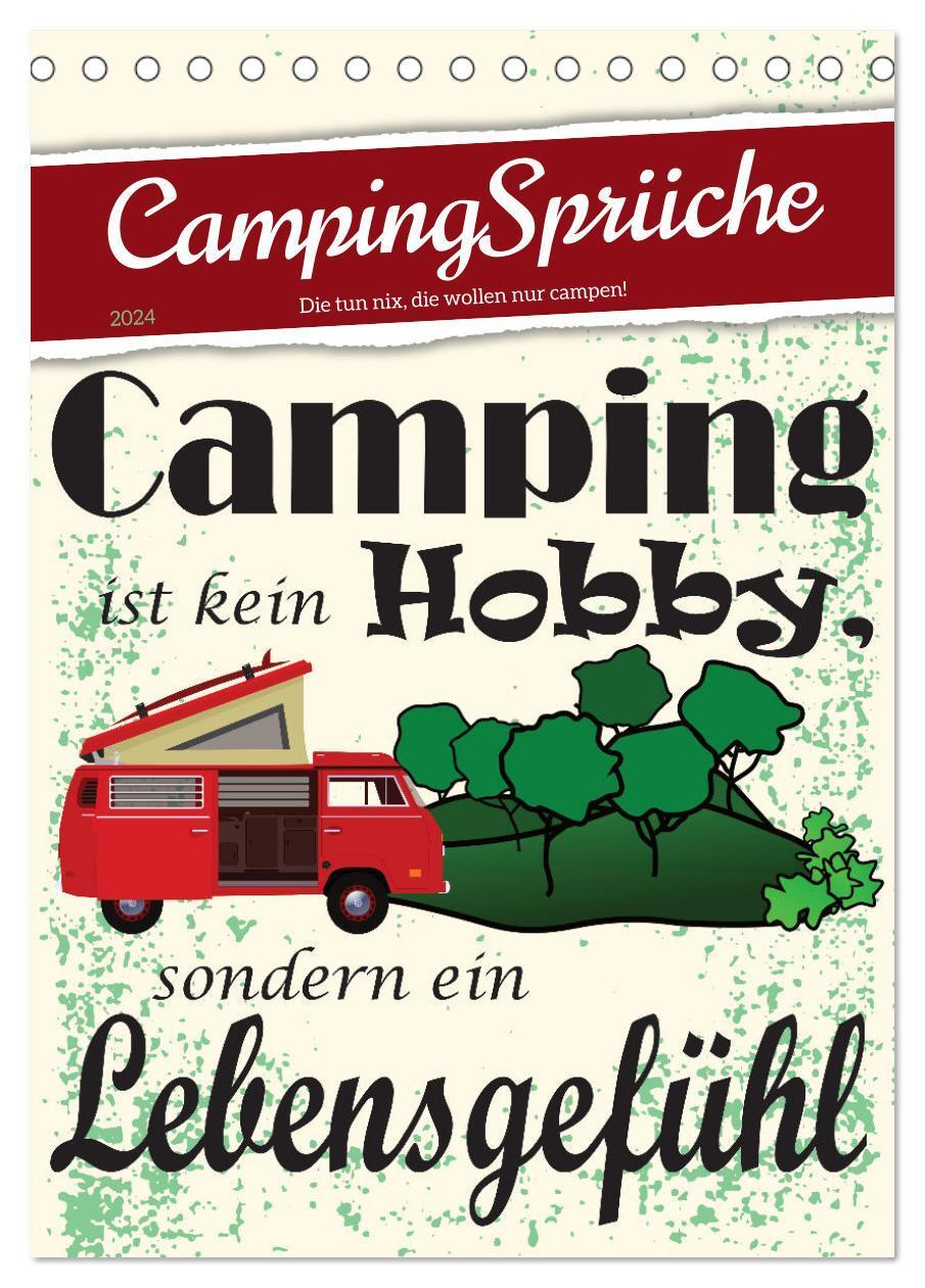 Cover: 9783675642850 | CampingSprüche (Tischkalender 2024 DIN A5 hoch), CALVENDO...