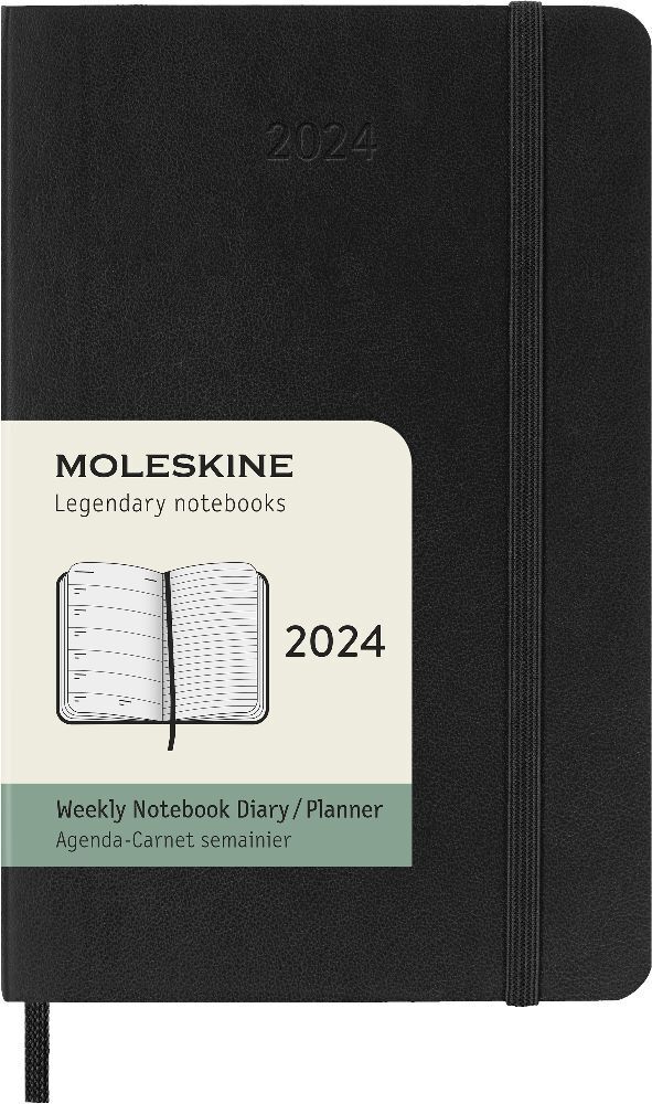 Bild: 8056598856736 | Moleskine 12 Monate Wochen Notizkalender 2024, Pocket/A6, Schwarz