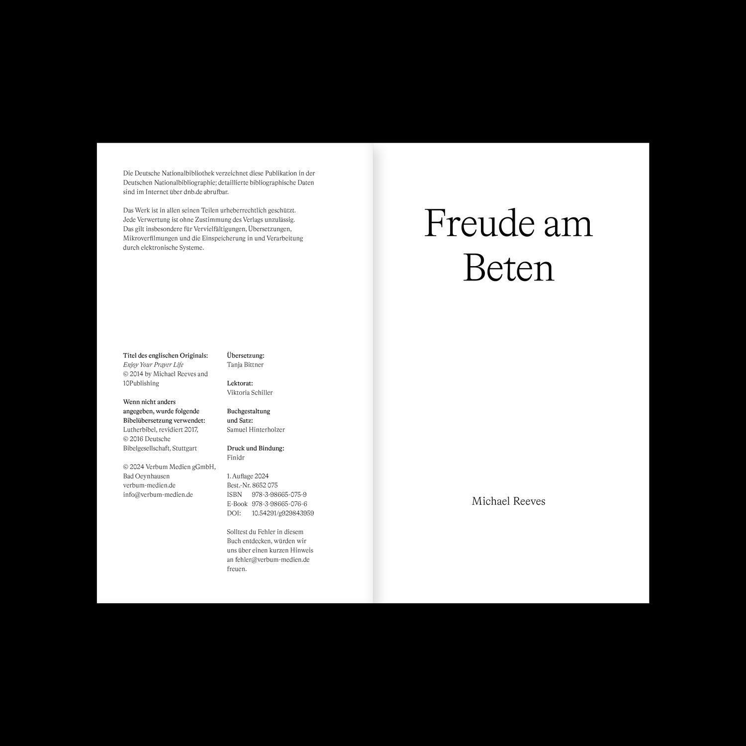 Bild: 9783986650759 | Freude am Beten | Michael Reeves | Taschenbuch | 44 S. | Deutsch