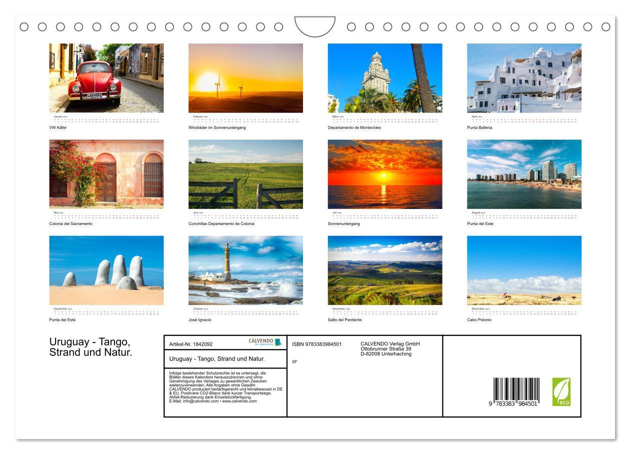 Bild: 9783383984501 | Uruguay - Tango, Strand und Natur. (Wandkalender 2025 DIN A4 quer),...