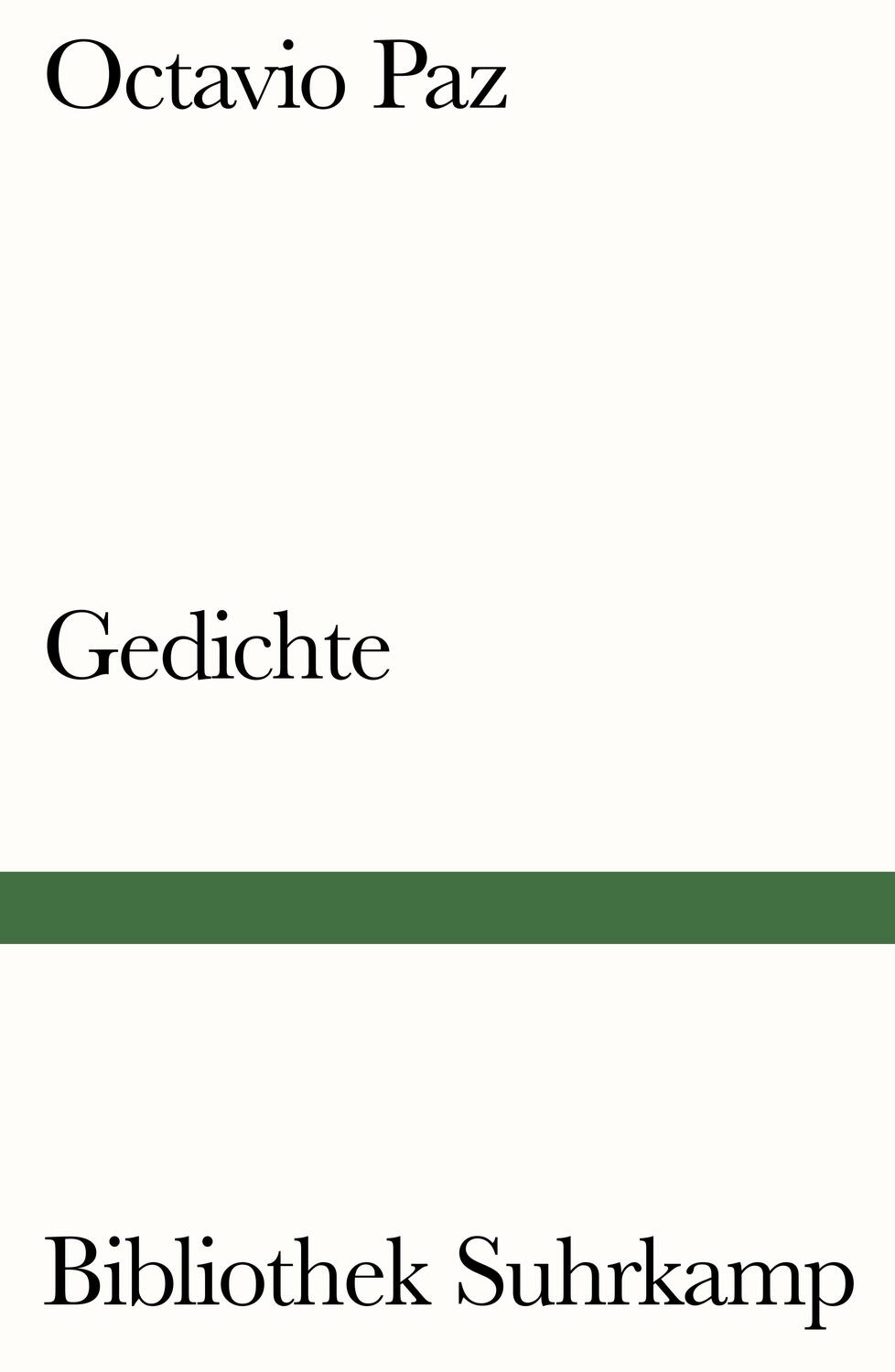 Cover: 9783518240533 | Gedichte | Octavio Paz | Taschenbuch | Bibliothek Suhrkamp | Deutsch