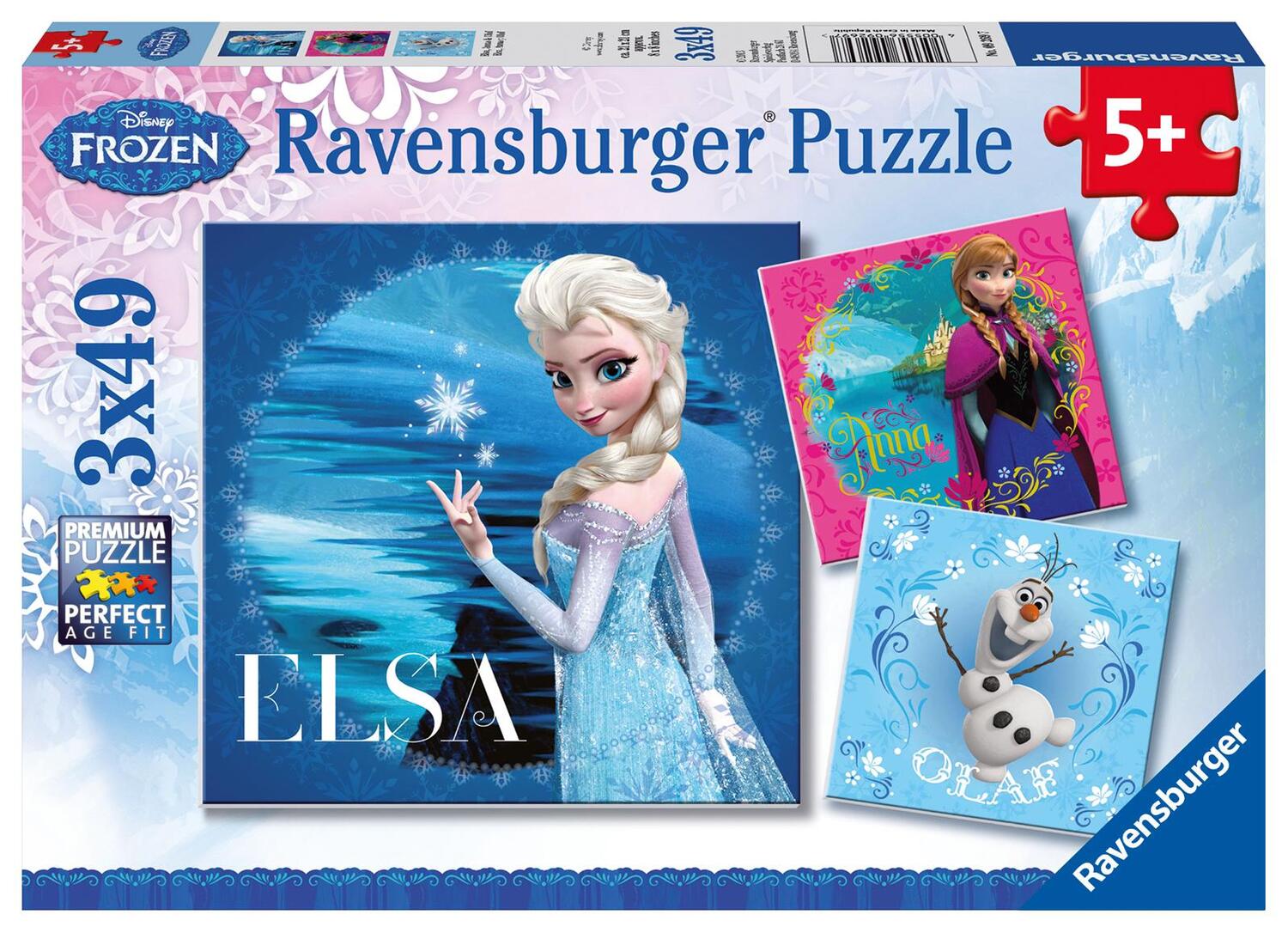 Cover: 4005556092697 | Disney Frozen: Elsa, Anna & Olaf. Puzzle 3 x 49 Teile | Spiel | 2016