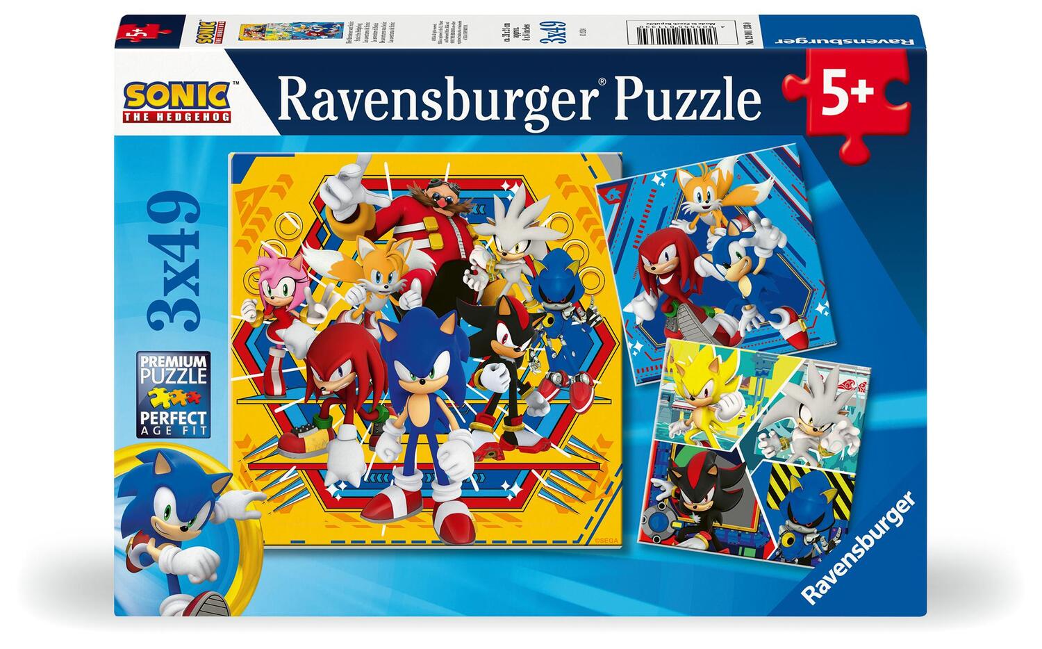 Cover: 4005555011330 | Ravensburger Kinderpuzzle 12001133 - Die Abenteuer von Sonic - 3x49...