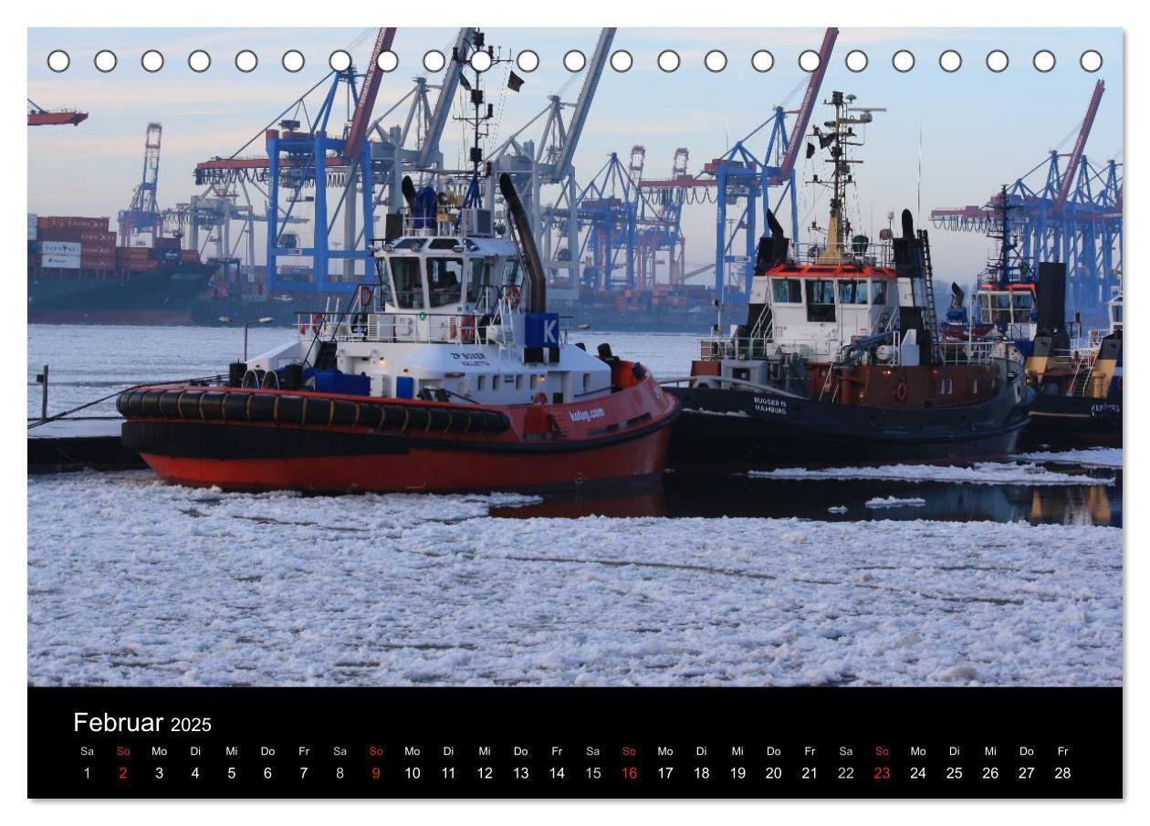 Bild: 9783435692316 | Schiffe auf der Elbe (Tischkalender 2025 DIN A5 quer), CALVENDO...