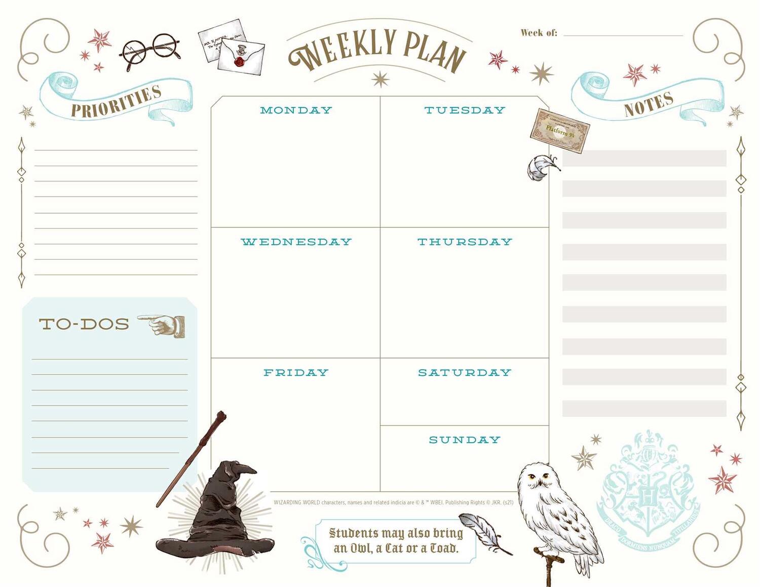 Cover: 9781647223984 | Harry Potter: Weekly Planner Notepad | Insight Editions | Buch | 2021