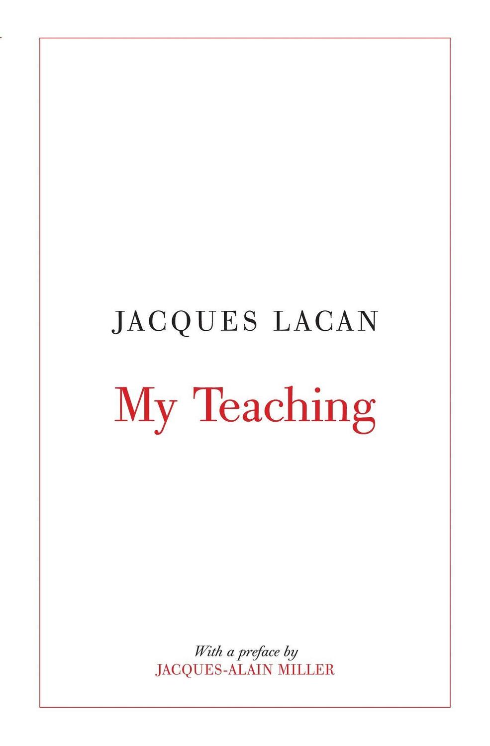 Cover: 9781844672714 | My Teaching | Jacques Lacan | Taschenbuch | Englisch | 2009 | Verso